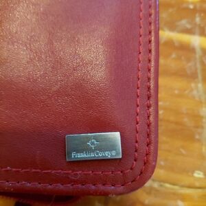 UNISEX FranklinCovey Red Leather Planner Cover 6 Rings $22!